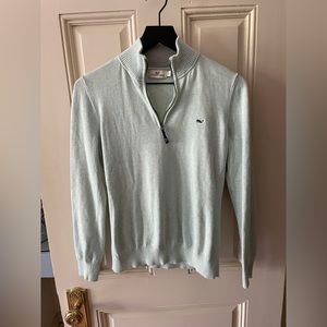 Vineyard Vines quarter zip in light blue